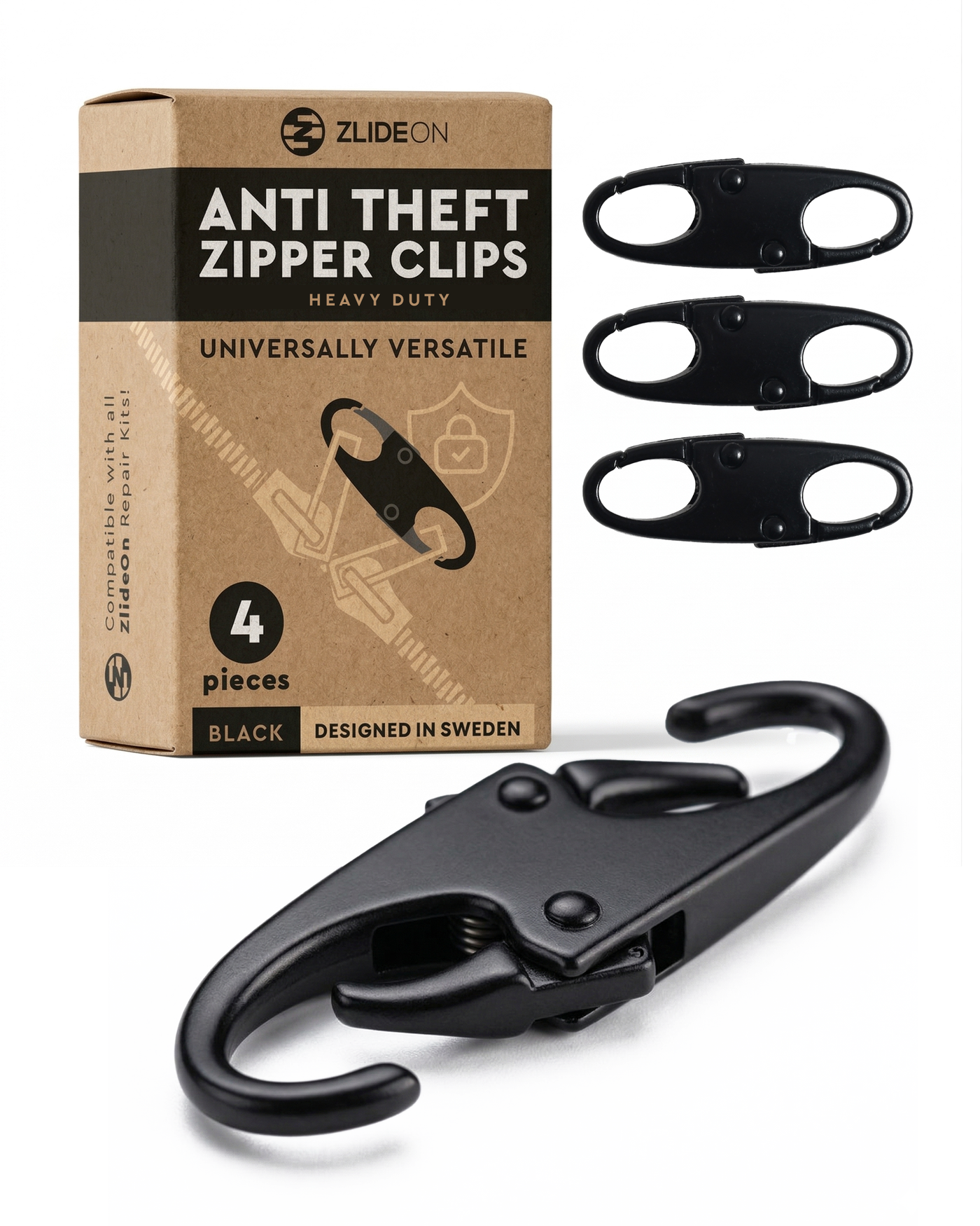 Anti theft zipper clip