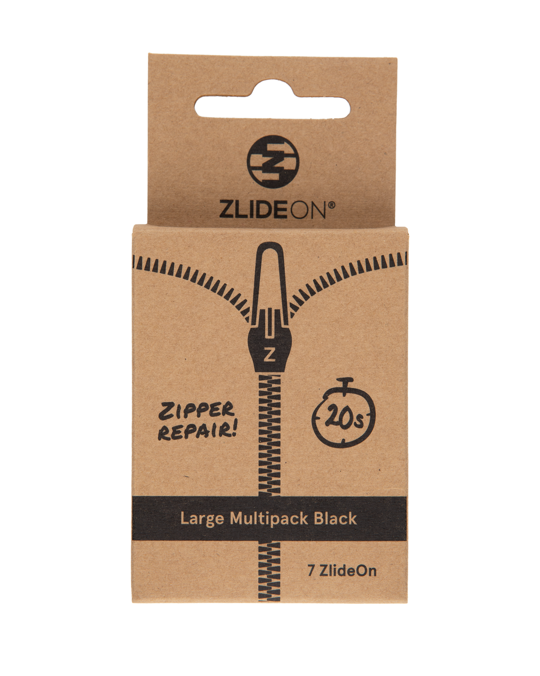 Large Multipack is brilliant to have at home. In a Large Multipack you find our bestselling sizes of ZlideOn and you can repair most zippers.